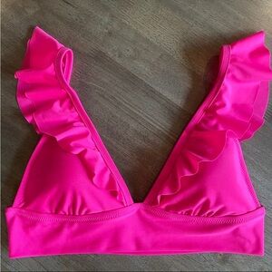 AE Aerie Ruffle Longline Bikini Top